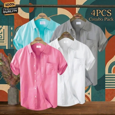Premium Quality Short Sleeve Shirt Pest Ash Pink & White