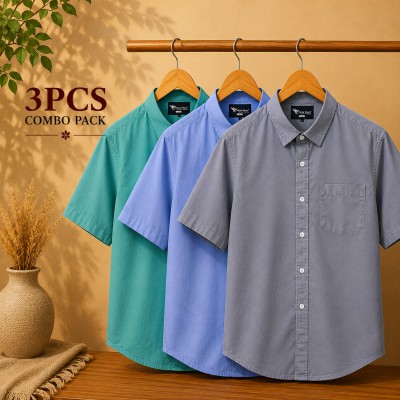 Premium Quality Short Sleeve Shirt Pest Sky blue & Ash