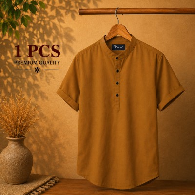 Oxford Cotton Fabrics Short Sleeve Katua For Men's Kathali