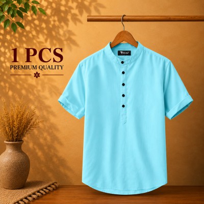 Oxford Cotton Fabrics Short Sleeve Katua For Men's Pest