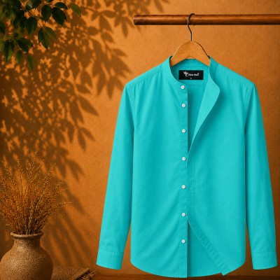 Long Sleeve Band Collar Shirt_ Pest