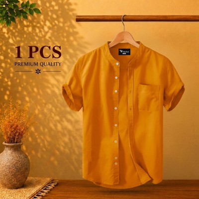 Short Sleeve Band Collar Shirt Kathali