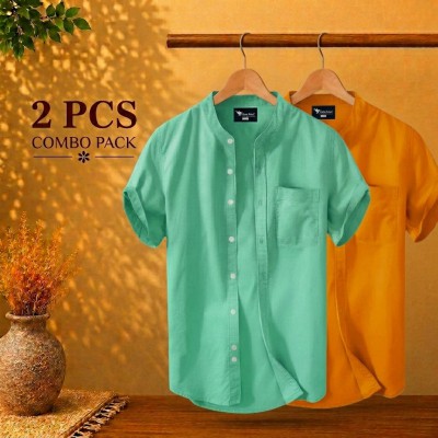Short Sleeve Band Collar Shirt Pest & Kathali