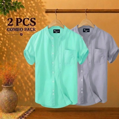 Short Sleeve Band Collar Shirt Pest & Ash