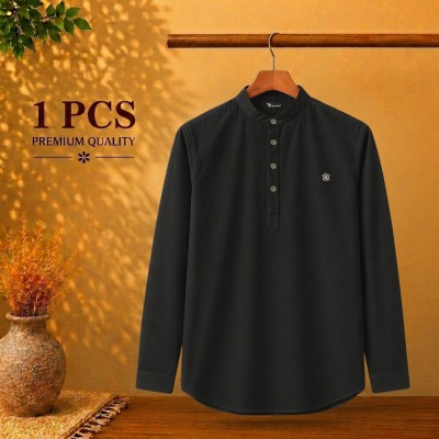 Satin Fabric Premium Quality Katua For Men's Black