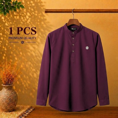 Satin Fabric Premium Quality Katua For Men's Purple