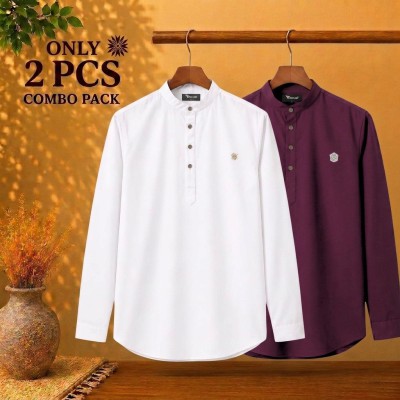 Satin Fabric Premium Quality Katua For Men's  Purple, White