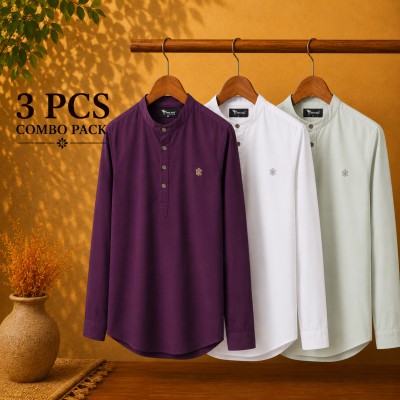 Satin Fabric Premium Quality Katua For Men's  Purple, White, Light lemon