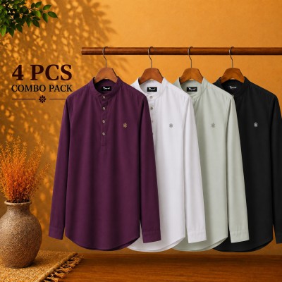 Satin Fabric Premium Quality Katua For Men's Purple, White, Light lemon & Black