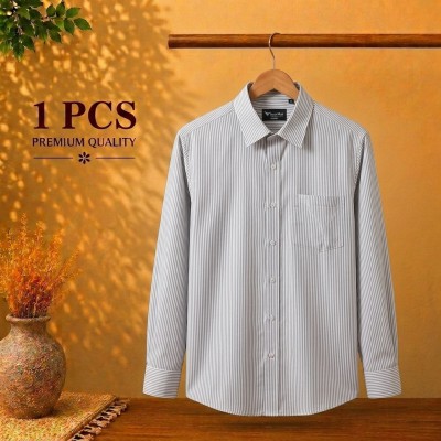 Premium Quality Formal Shirt Ash Stripe