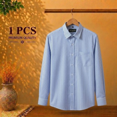 Premium Quality Formal Shirt Sky Blue Stripe