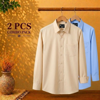 Premium Quality Formal Shirt Sky Blue & Cream