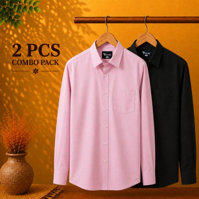 Premium Quality Formal Shirt Pink & Black