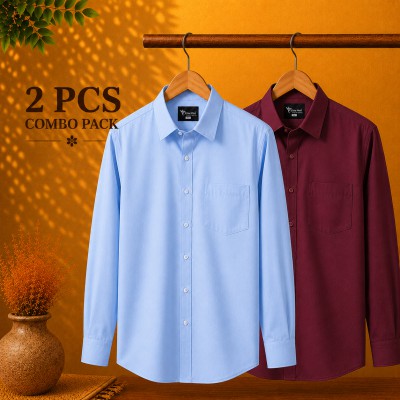Premium Quality Formal Shirt Sky Blue Maroon