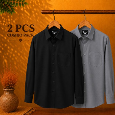 Premium Quality Formal Shirt Ash & Black