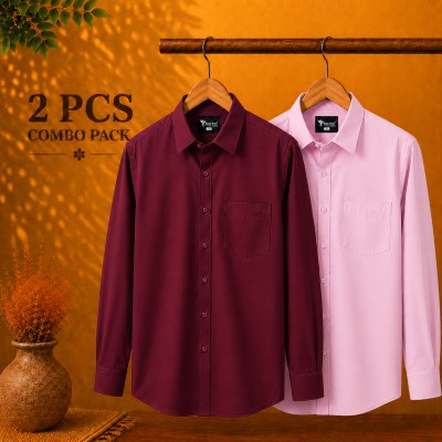 Premium Quality Formal Shirt Maroon & Pink