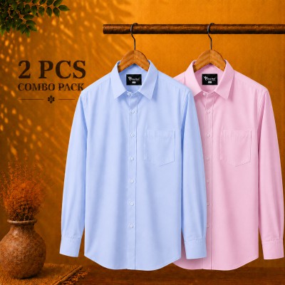 Premium Quality Formal Shirt Sky Blue & Pink