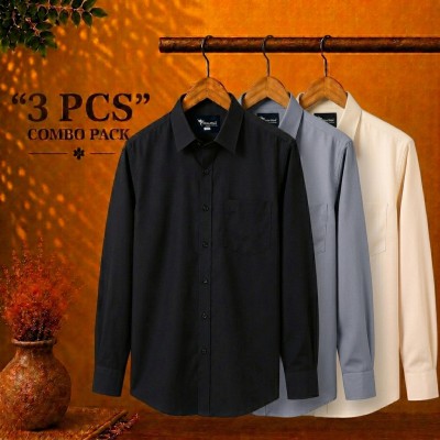 Premium Quality Formal Shirt Black, Ash & Cream
