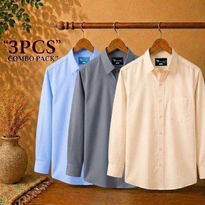 Premium Quality Formal Shirt Sky Blue ,Ash & Cream
