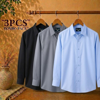 Premium Quality Formal Shirt Black , Ash & Sky Blue