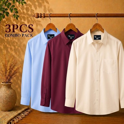 Premium Quality Formal Shirt Sky Blue , Maroon & Cream