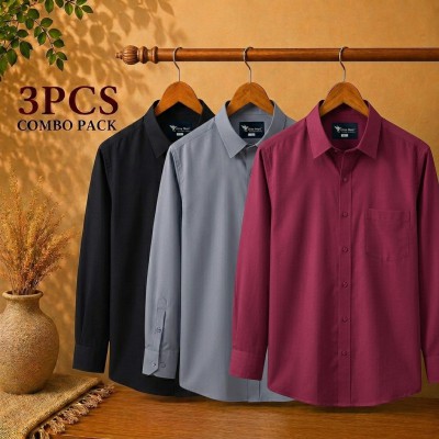 Premium Quality Formal Shirt Black , Ash & Maroon