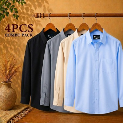 Premium Quality Formal Shirt Sky Blue , Black ,Cream & Ash