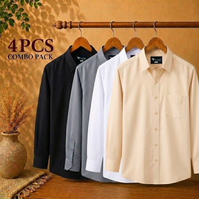 Premium Quality Formal Shirt Black , White , Cream & Ash