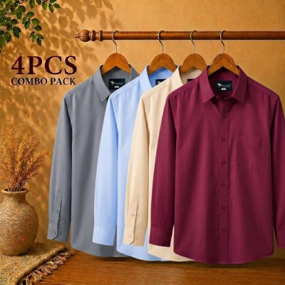 Premium Quality Formal Shirt Ash, Sky Blue ,Cream & Maroon