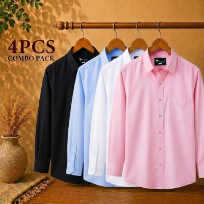 Premium Quality Formal Shirt White , Sky Blue ,Black & Pink