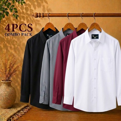 Premium Quality Formal Shirt Black, Ash, Merun & White