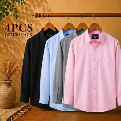 Premium Quality Formal Shirt Black, Sky Blue, Ash & Pink