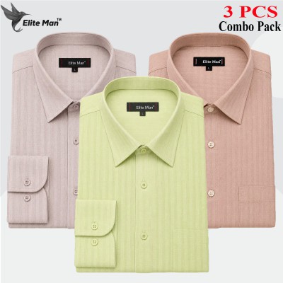 Premium Cotton Formal Shirt Cream, Lemon & Ash