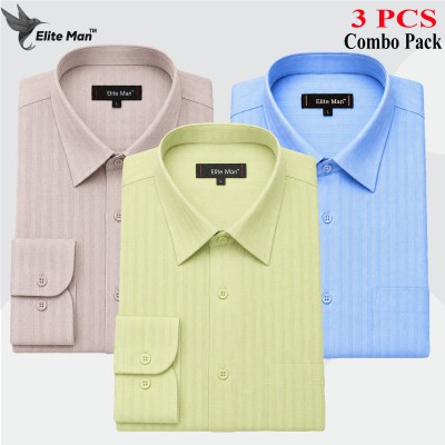 Premium Cotton Formal Shirt Ash, Lemon & Sky Blue