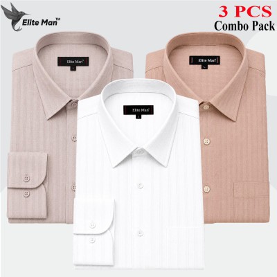 Premium Cotton Formal Shirt Cream, White & Ash